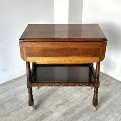 英国アンティーク木製ゲートレッグテーブル/ダイニング机/バタフライ