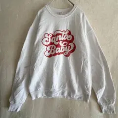 ジャージーズ スウェット クルーネック 長袖 ロゴプリント 2XL 白 綿ポリ