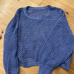 earth music & ecology ライトブルー サマーニットセーター