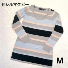 CECI McBEE ストライプ長袖ニット★M★チュニック★セシルマクビー