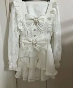 lizlisa フロントカシュクールBIGリボンセットアップ