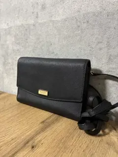 極美品✨ケイトスペード ウォレットショルダー サフィアーノレザー ブラック 黒