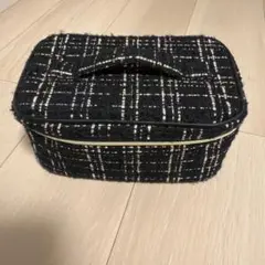 即日発送　新品フランフラン　ツイード調 バニティポーチ ブラック