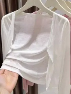 shein dazy ホワイト　白　カーディガン　韓国　ワンホン