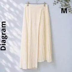 ダイアグラム ロングスカート オフホワイト M プリーツ ニット切替 フレアのサムネイル