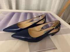 PRADA ネイビー ポインテッドトゥパンプス
