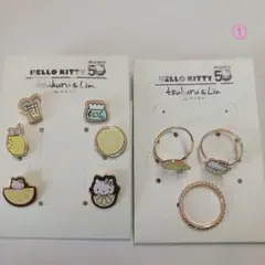 HELLO KITTY 　　 　 　　　　 リング、ピアスセット