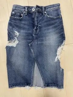 お値下げ！GYDA デニムスカート Mサイズ ダメージ加工 前スリット