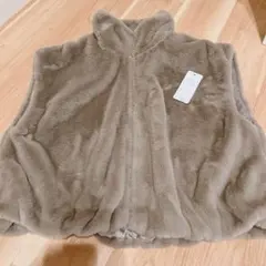 【新品未使用‼️】クロップドハイネックファーベスト