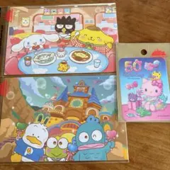 サンリオ　ポストカード2種➕キャラステッカー