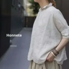 オネット Honnete ⿻ ポーランド製 アイリッシュリネン ギャザーブラウスのサムネイル