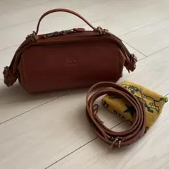 イルビゾンテ IL BISONTE キャンディバッグ オリーブ×ダークブラウン 