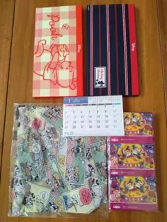 【おまとめ】ディズニーハンドタオル2 巾着バック ティッシュ 卓上カレンダー