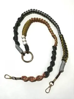 2way スマホショルダーストラップ　オレンジ、グレーブルー系