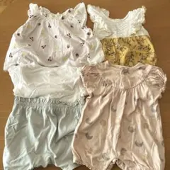 女の子 春夏ロンパース 70サイズ　4点セット