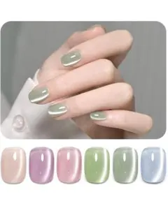 33…GAOY マグネットネイル ジェルネイル 6色セット 微粒子 ガラス玉