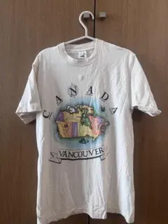 【美品】90s フルーツオブザルーム カナダ製 マップTシャツ シングルステッチ