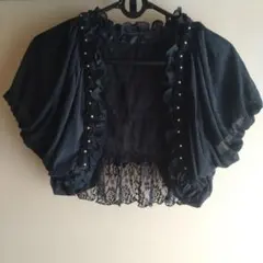 axes femme ボレロ パール装飾 レース 黒 Mのサムネイル