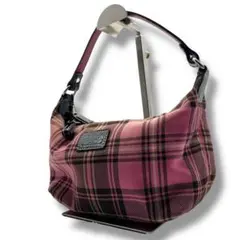 コーチ　バッグ　アクセサリーポーチ　チェック　キャンバス