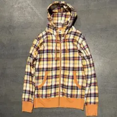 00s old UNIQLO ジップパーカー チェック M y2k 平成