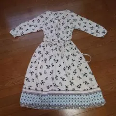 Natural Beauty Basicフラワープリント長袖ロングワンピ М