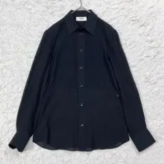 CELINE セリーヌ シルク シアー シャツ ブラウス 36 S相当 ブラックのサムネイル