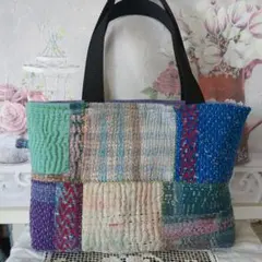 カンタキルトバッグ　落ち着いた大人可愛いバッグ　貴女だけのバッグ　ラリーキルト