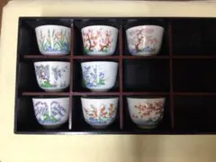 陶器製 湯飲み 8個セット 花柄