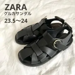 ZARA ザラ　グルカサンダル　ブラック 23.5cm レザーのサムネイル