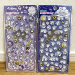 正規品 ふあみい　シマエナガ ストーンつき ジュエルプチドロップシール 2枚