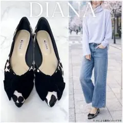 箱付✨極美品 ダイアナ グログランリボン オペラシューズ 24cm レオパード柄