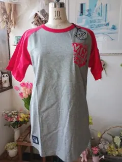 新品⭐MCD ラグランスリーブ Tシャツ⭐グレー/レッド/XLのサムネイル