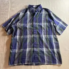 半袖チェックシャツ メンズ Lサイズ　古着のサムネイル