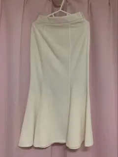 GU ロングスカートマーメイドスカート 無地 ホワイト S