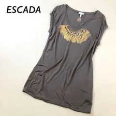 ブルガリア製 ESCADA ビジュー 付 プリントフレンチスリーブのサムネイル