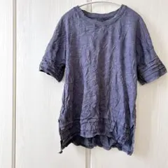 コットン100% ダークブルー 半袖　Tシャツ　春　夏　秋