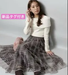 【新品タグ付】JUSGLITTY シャイニーチェックスカート