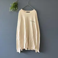 カスタネ［XL］オシャレ英字ロゴ　オーバーサイズクルーネック綿100長袖Tシャツ