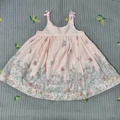 ベビーギャップ　ピンクワンピース　小花柄　ノースリーブ