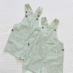 【ほぼ未使用】 SHEIN サロペット ギンガムチェック 12-18m