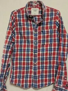 アバクロンビー　赤白等チェック柄シャツ　Mサイズ