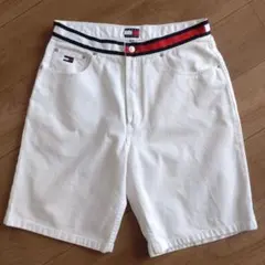 TOMMY JEANS デニム/ショートパンツ/白/古着/W34【L4809】