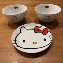 HELLO KITTY ボウル2個&お皿1枚 ローソンノベルティ