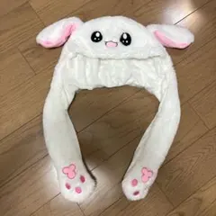 ウサ耳帽子 動くウサ耳 韓国 白 うさぎ うさみみ 帽子