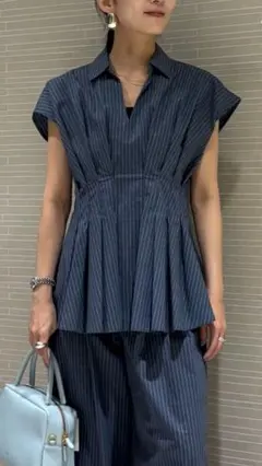 【UNITEDARROWS】MANTECO POP フレンチスリーブ ブラウス黒