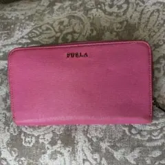FURLA フルラ　ラウンドファスナー　2つ折り長財布　レディース　ピンク
