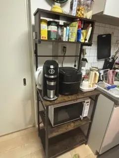 木製キッチンカウンター ダークブラウン