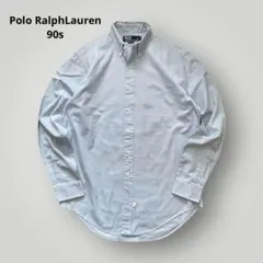 希少！90s ポロラルフローレン ボタンダウンシャツ　ブルー ポニーなし 15H