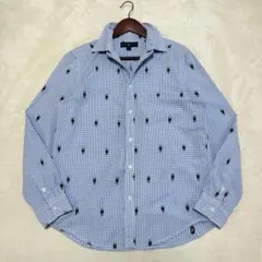 美品　RALPH LAUREN　ポロベア刺繍　長袖シャツ　L〜XL程度