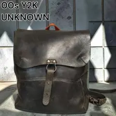00s UNKNOWN Y2K レザー 2WAY バックパック ワンショルダー 00s UNKNOWN Y2K レザー 2WAY バックパック ワンショルダー - メルカリ